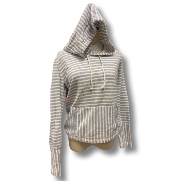J. Crew Factory Tops - J. Crew Factory Blue and White Striped Hoodie